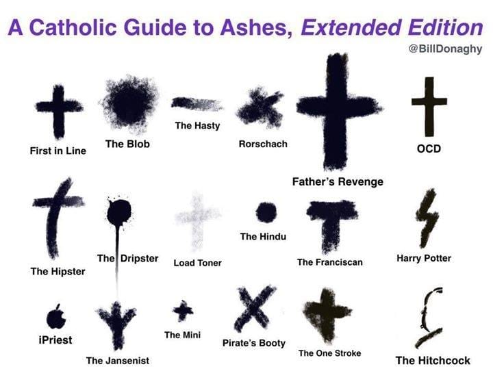ash wednesday ashes
