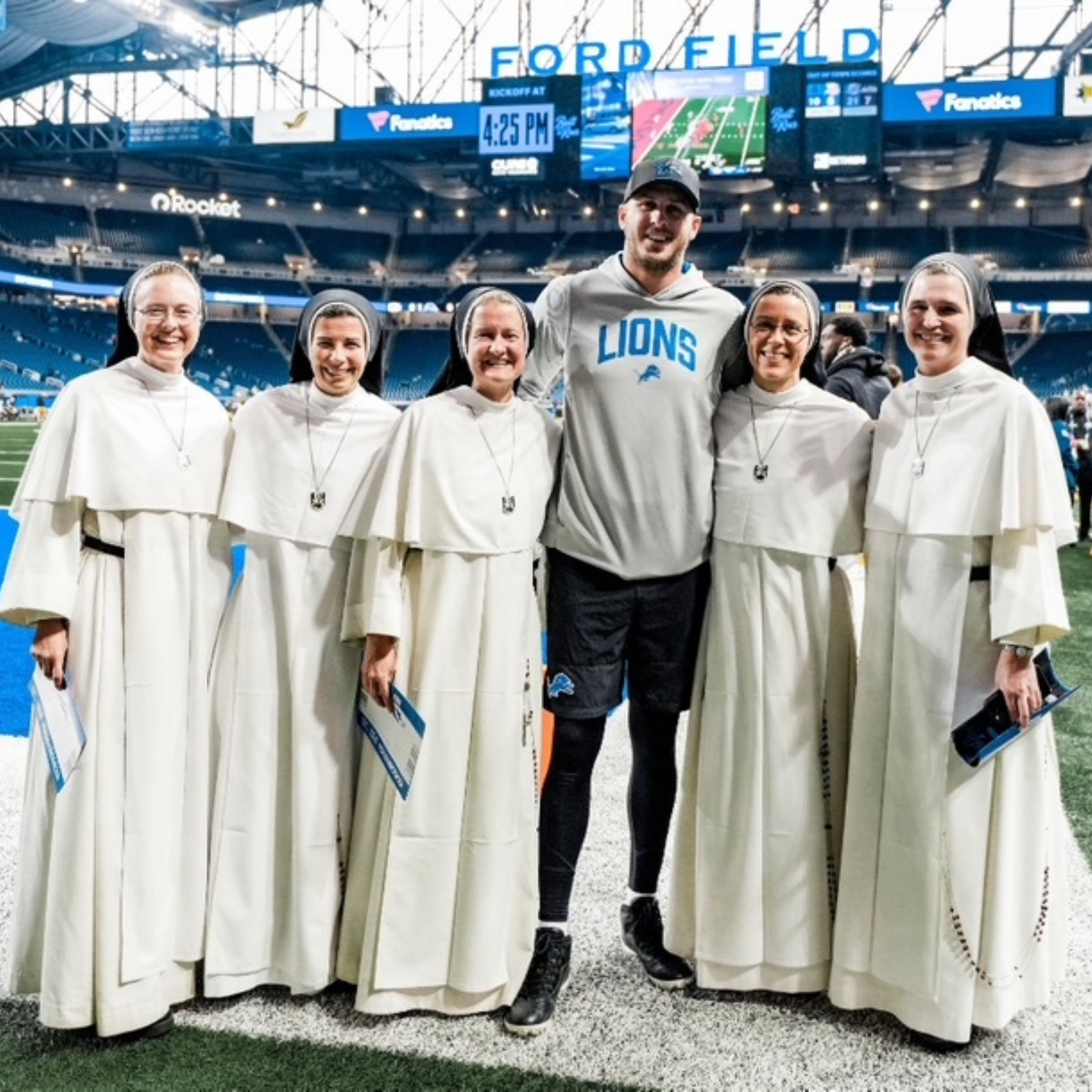 Dominican Sisters Go Viral Visiting Quarterback Jared Goff in an Ultimate Pregame Blessing