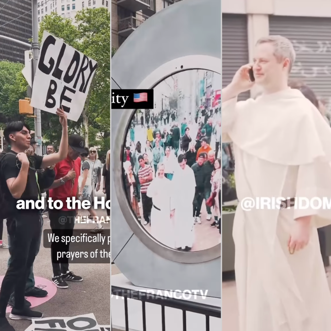 Irish Priests & U.S. Catholics Pray Rosary Together via Video Portal Connecting NYC & Ireland