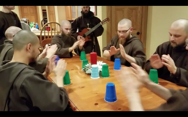 These Franciscan Friars Totally Rock at the "Cup Game"!