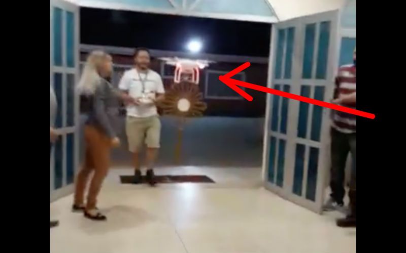 "Sacrilegious" Eucharistic Procession with Drone Caught on Video Goes Viral