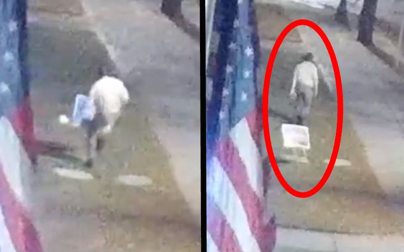 Man Kicks Pro-Life Sign at Catholic School & It Flips, Lands Upright in Miraculous Video