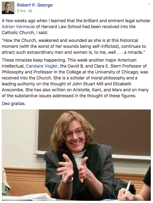 Robert P. George, Facebook