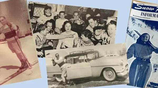 Collage of photos from Snow Ridge and Turin, NY in the 1950s