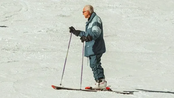 Silver-Haired skier on the slopes