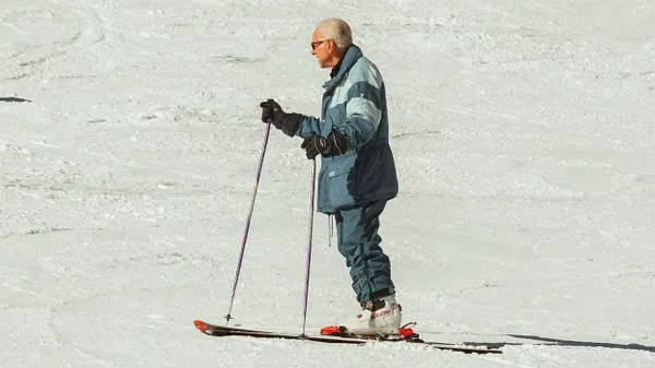 Older Skier on the ski slope