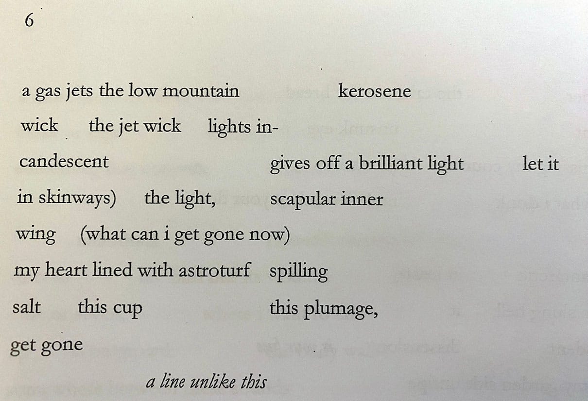 First lines of sixth poem, text below