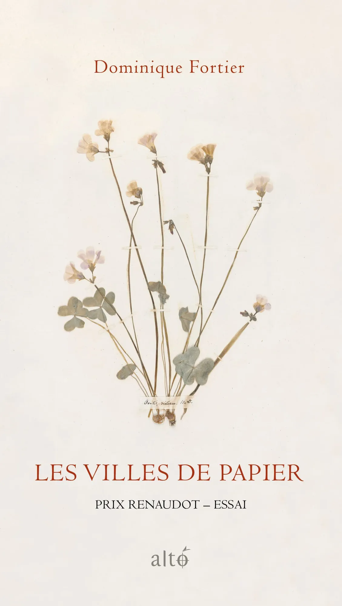 Cover of Les villes de papier by Dominique Fortier (2018)