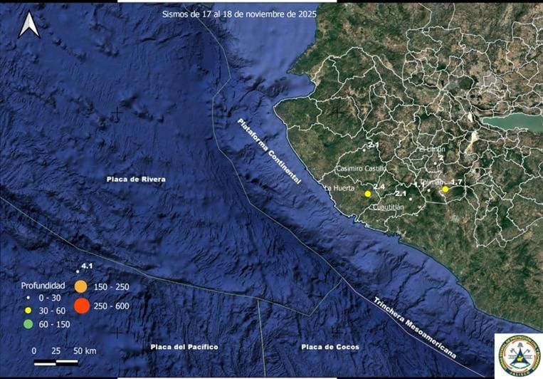 Reporte geológico del 18 de noviembre de 2025