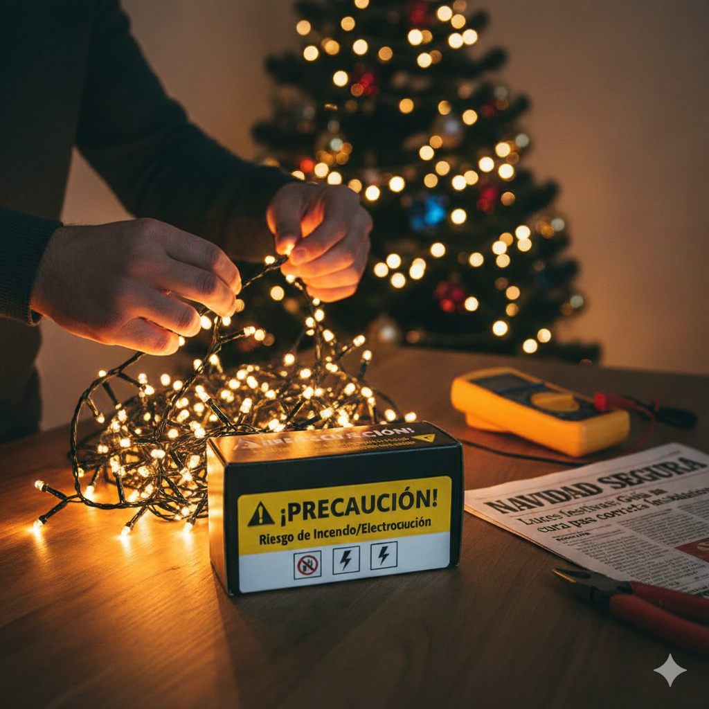 ¿Sabes cómo elegir y colocar luces navideñas de forma segura en esta temporada?