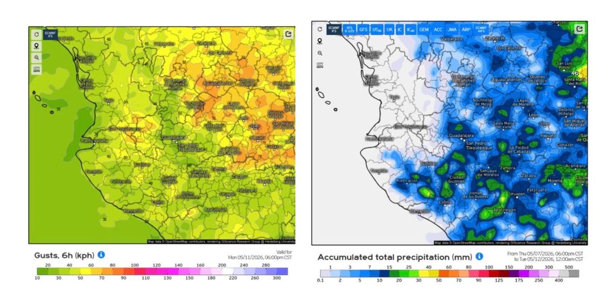 Fin de semana caluroso en Jalisco. El lunes lluvias, vientos fuertes y granizo