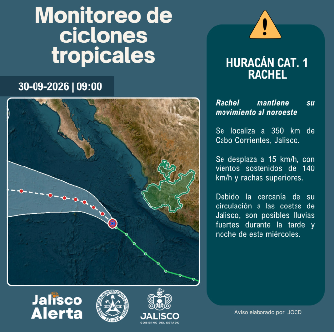 🌀 Aviso especial 2 por huracán categoría 1 Rachel