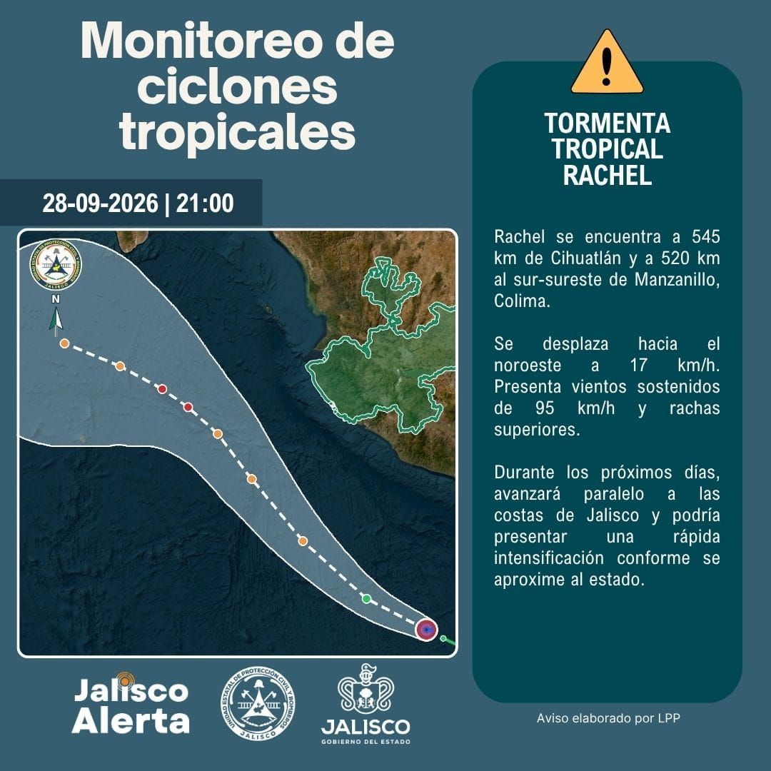🌀 Aviso especial 5 por Tormenta Tropical Rachel
