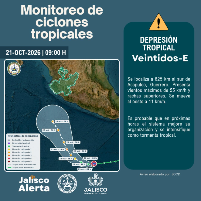 🌀 Depresión tropical Veintidós-E