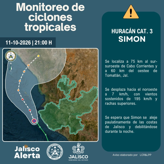 🌀 Aviso especial # 15 por huracán categoría 3 Simon
