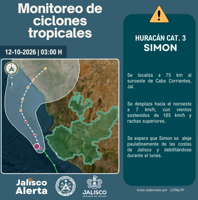 🌀 Aviso especial 17 por huracán categoría 3 Simon