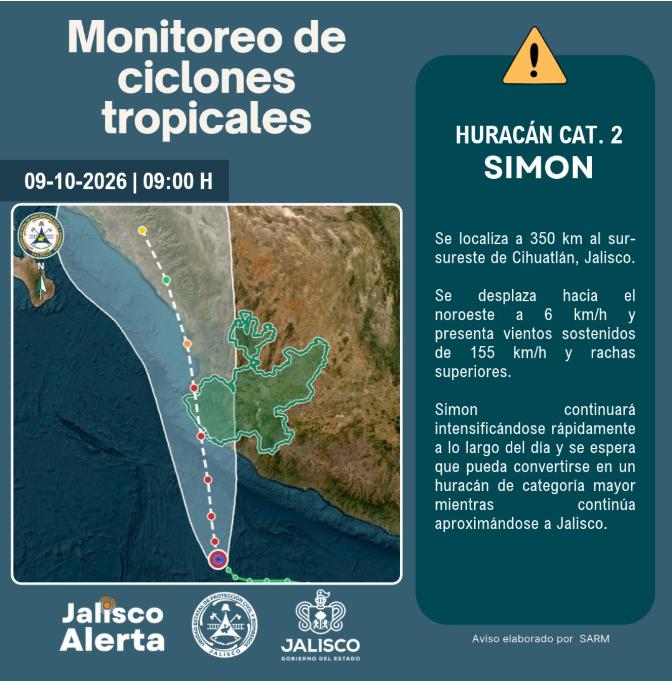 🌀 Aviso especial 2 por huracán categoría 2 Simon