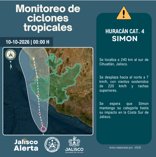🌀 Aviso especial 5 por huracán categoría 4 Simon