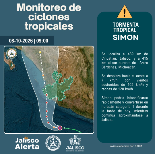 🌀 Aviso especial 3 por Tormenta Tropical Simon