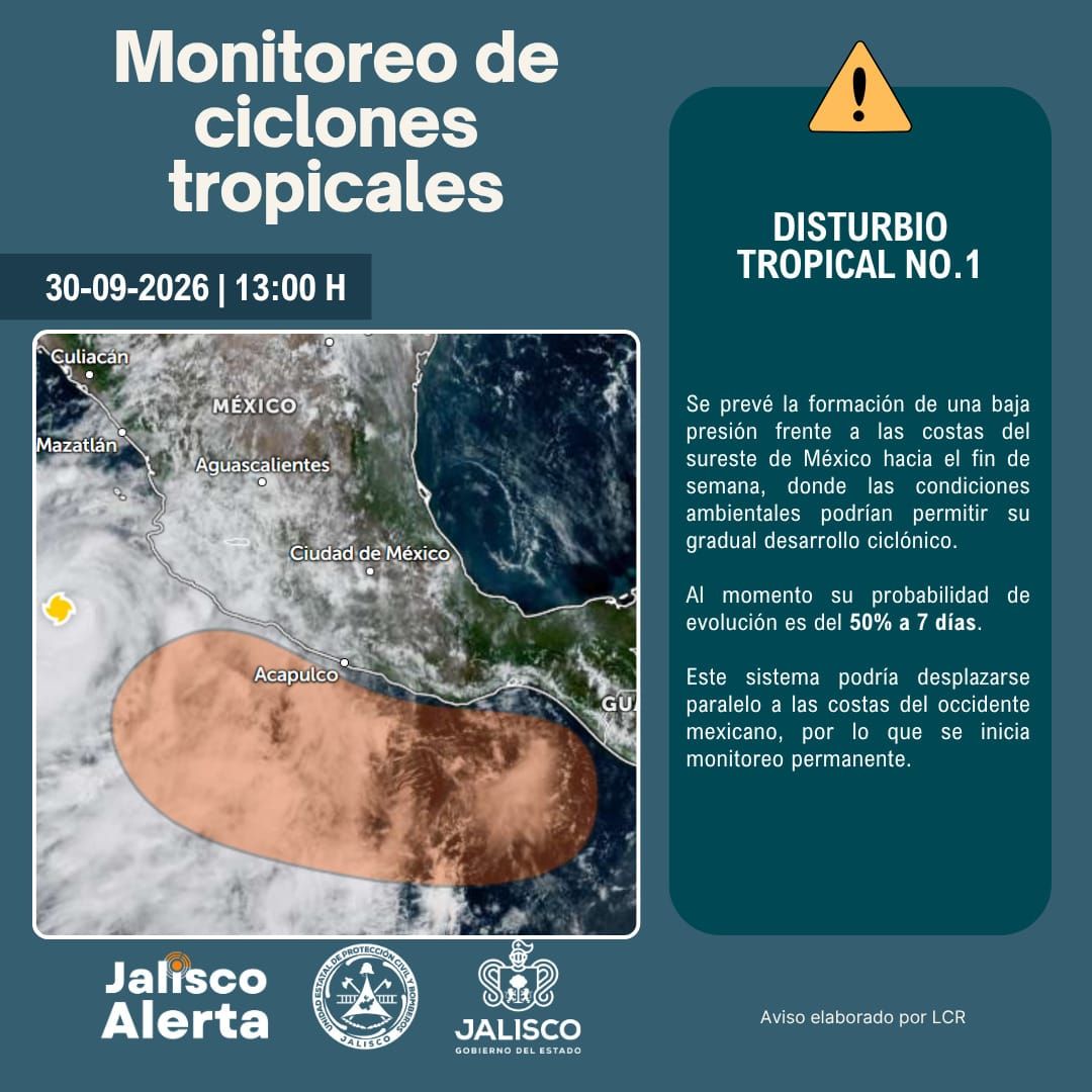 🌀 Aviso especial 1 por Disturbio Tropical No. 1