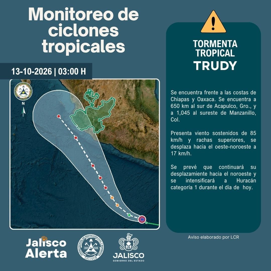 🌀 Aviso 3 por Tormenta Tropical Trudy