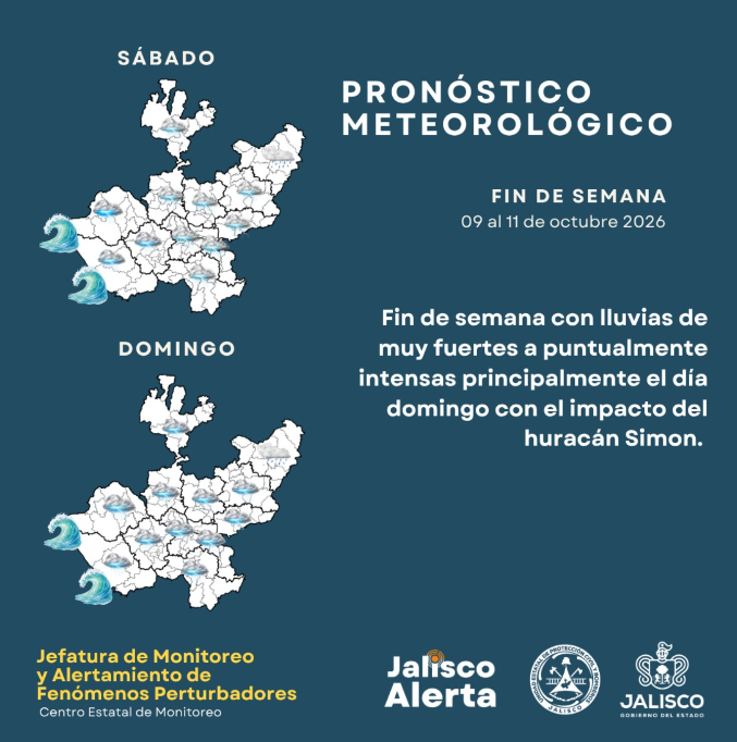 Conoce el pronóstico para el fin de semana