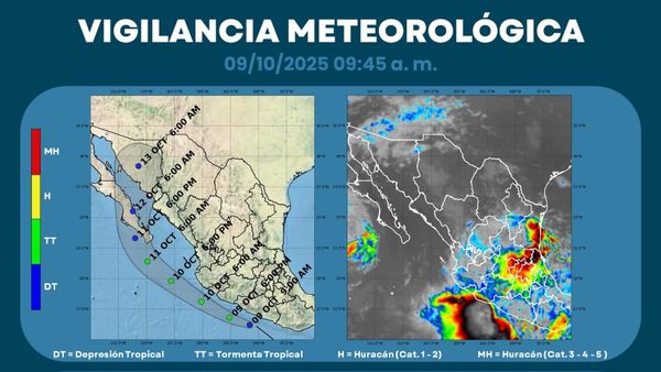 Formación de la Depresión Tropical 17-E en el Pacífico Mexicano