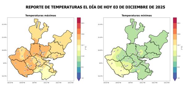 Jalisco vive contrastes climáticos: de 35°C en la Costa Sur a 1°C en el Nevado de Colima