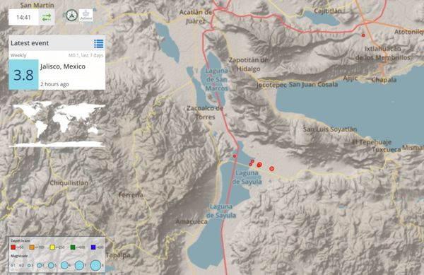 Se detecta actividad sísmica al sur del Área Metropolitana de Guadalajara