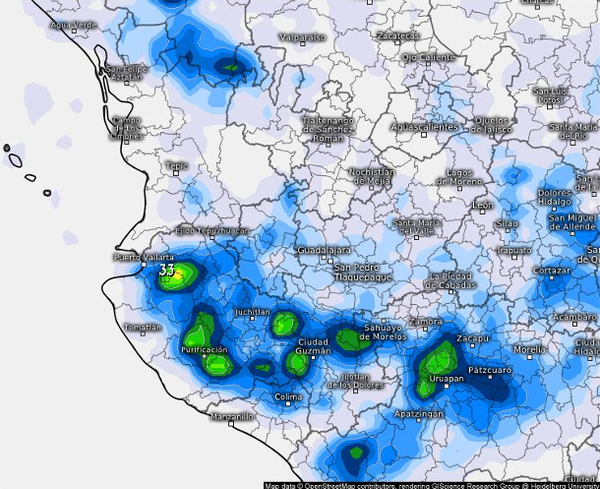 Lluvias en zonas serranas, calor por las tardes y viento fuerte en Jalisco