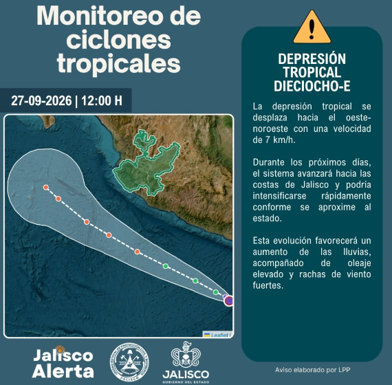 🌀 Aviso especial 2 por Depresión Tropical Dieciocho-E