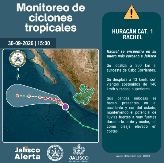 🌀 Aviso especial 3 por huracán categoría 1 Rachel