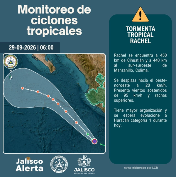🌀 Aviso especial 6 por Tormenta Tropical Rachel