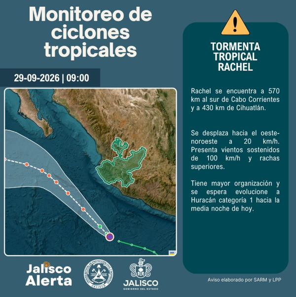 🌀 Aviso especial 7 por Tormenta Tropical Rachel