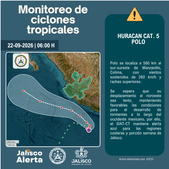 Huracán Polo, se espera continúe su proceso de intensificación