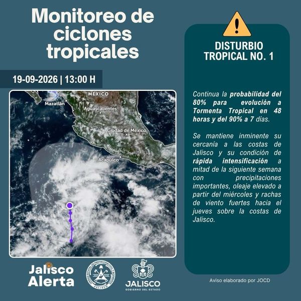 En vigilancia, disturbio tropical en el Pacífico