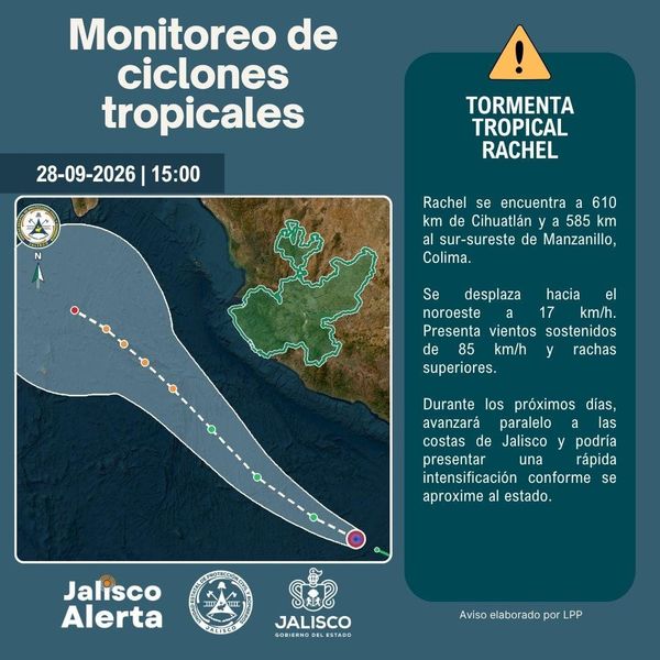 🌀 Aviso especial 4 por Tormenta Tropical Rachel