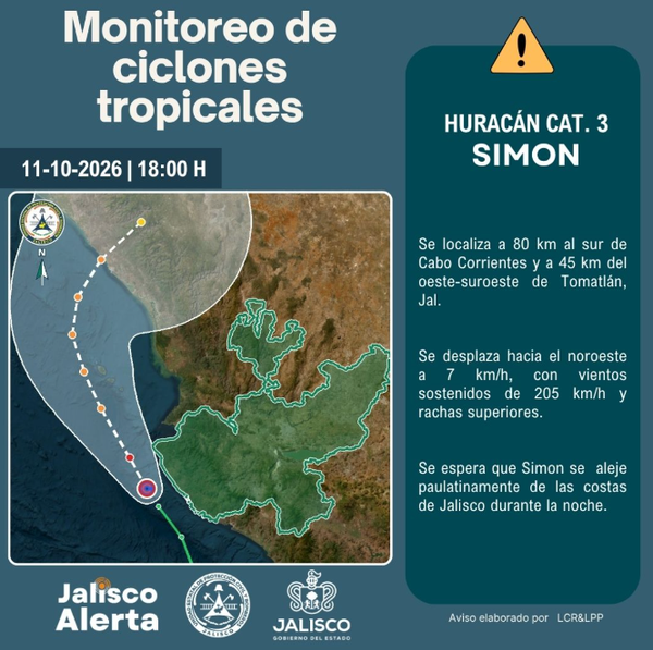 🌀 Aviso especial # 14 por huracán categoría 3 Simon