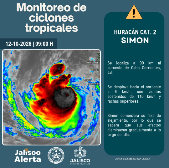 🌀 Aviso especial # 19 por huracán categoría 2 Simon