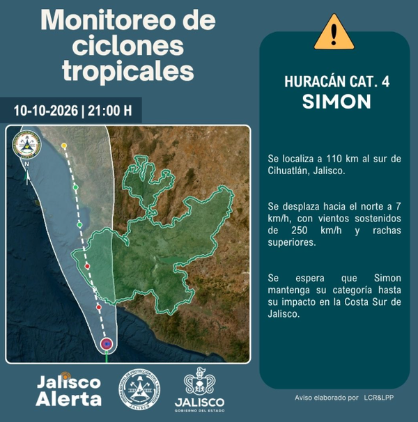 🌀 Aviso especial #8 por huracán categoría 4 Simon