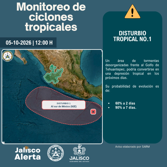 🌀 Aviso especial 6 por Disturbio Tropical No. 1