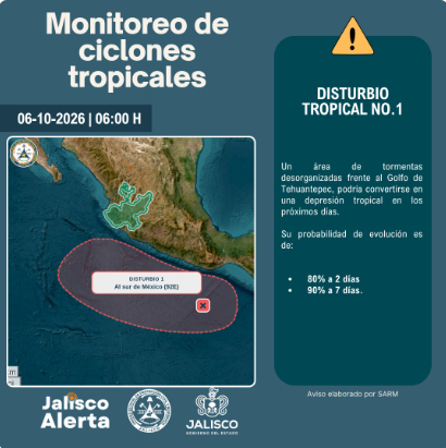 🌀 Aviso especial 8 por Disturbio Tropical No. 1