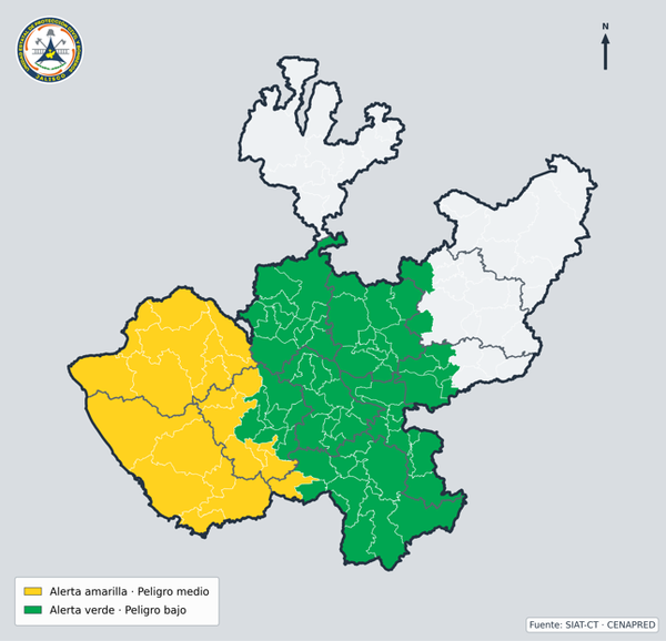 Huracán Simon: 22 municipios de Jalisco en alerta amarilla y 71 en alerta verde