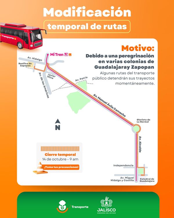Peregrinación provocará pausas en rutas del transporte público