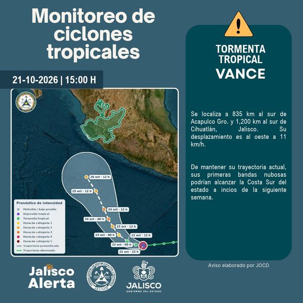 Aviso 01 por Tormenta Tropical Vance