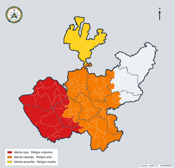 Huracán Simón: 22 municipios de Jalisco en alerta roja, 71 en naranja y 10 en amarilla