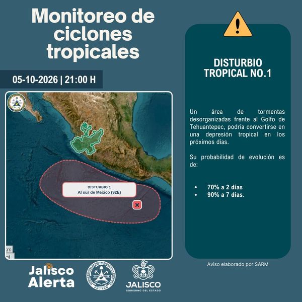🌀 Aviso especial 7 por Disturbio Tropical No. 1