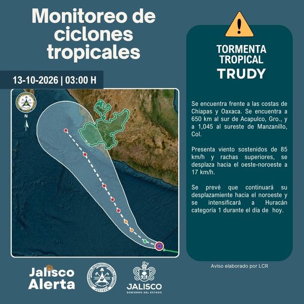🌀 Aviso 3 por Tormenta Tropical Trudy