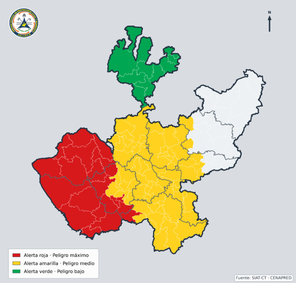 Huracán Simón: 22 municipios de Jalisco permanecen en alerta roja, 71 en amarilla y 10 en verde