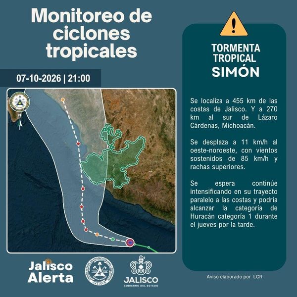 🌀 Aviso especial 2 por Tormenta Tropical Simón